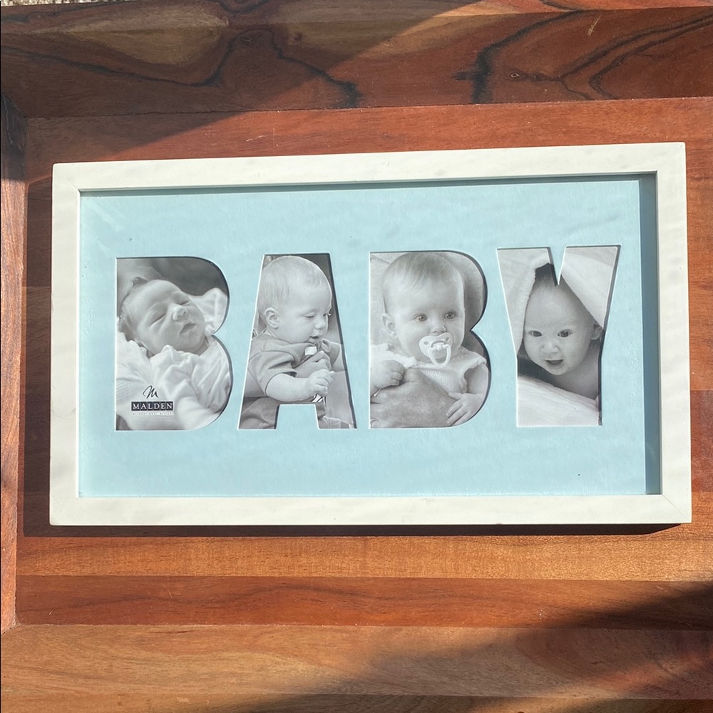 Malden Baby Photo Frame - White and Blue